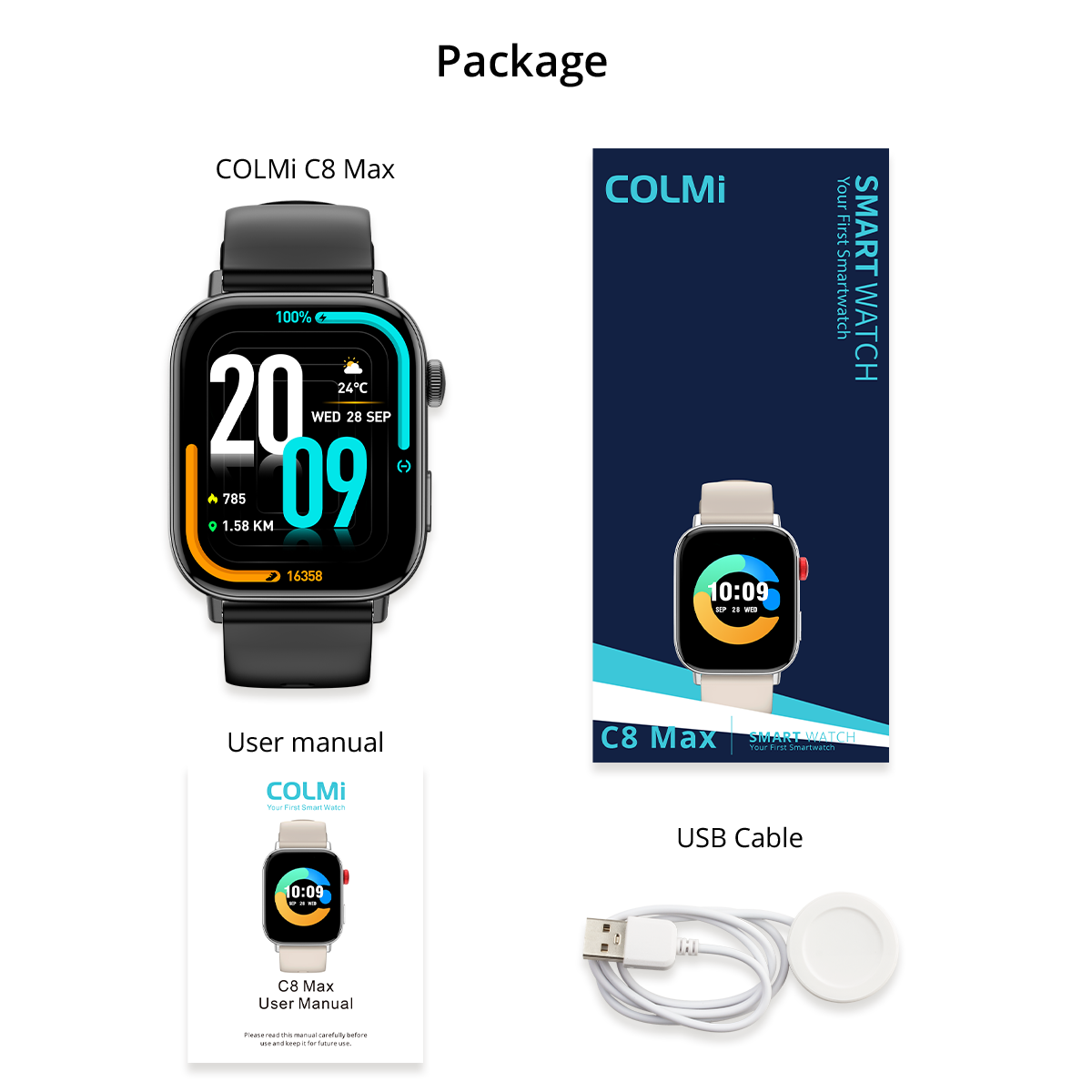 12-Reloj-inteligente-COLMI-C8MAX-Contenido-del-paquete