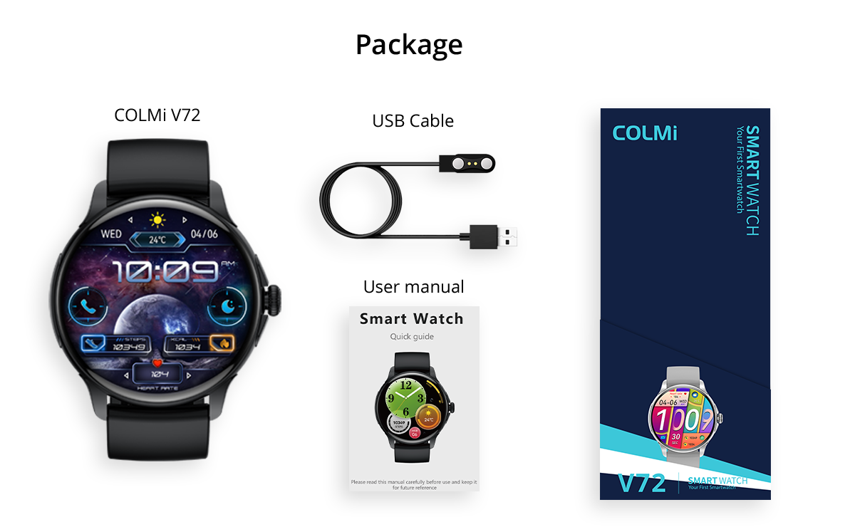 Contenido del paquete del reloj inteligente COLMI V72 (21)