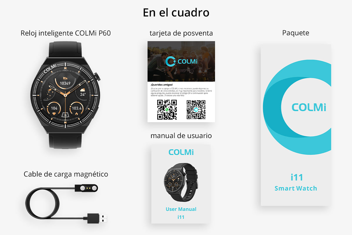 Contenido del paquete del reloj inteligente COLMi i11 (21)