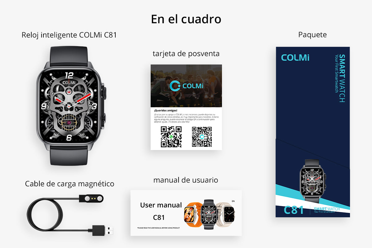 Dibujo del paquete del reloj inteligente COLMi C81 (1200x800)