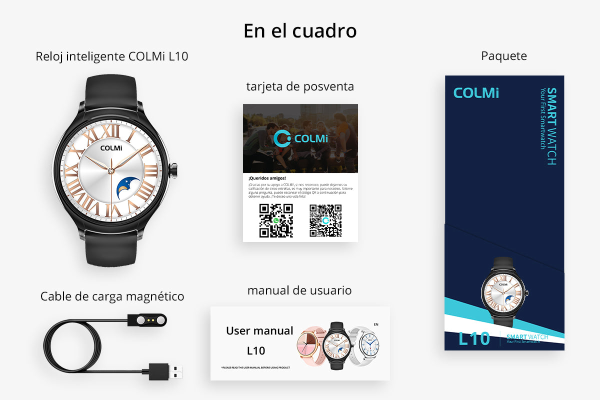 Dibujo del paquete del reloj inteligente COLMi L10 (1200x800)