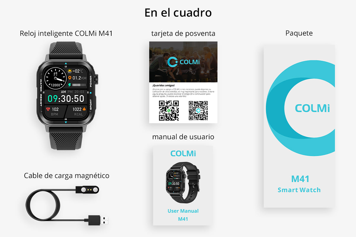 Dibujo del paquete del reloj inteligente COLMi M41 (1200x800)