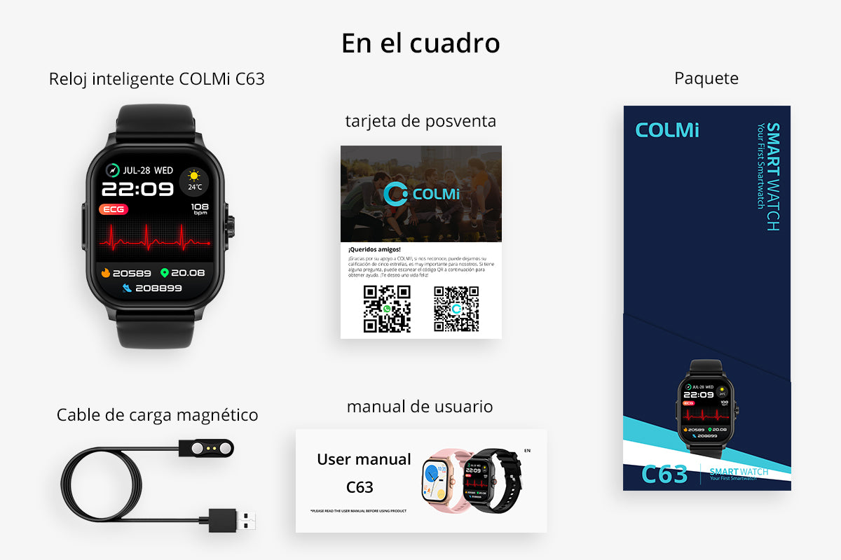 Imagen del embalaje del reloj inteligente COLMi C63 (1200x800)