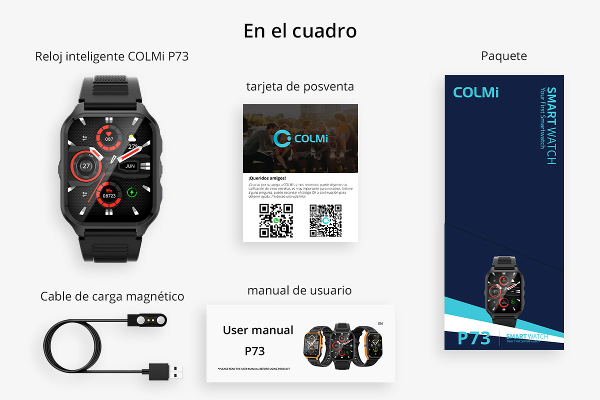 Imagen del embalaje del reloj inteligente COLMi P73 (1200x800)
