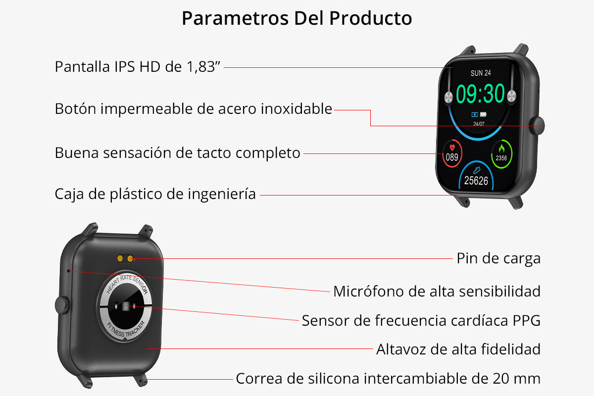 Reloj inteligente COLMi P20 Plus parámetros detallados (1200x800)