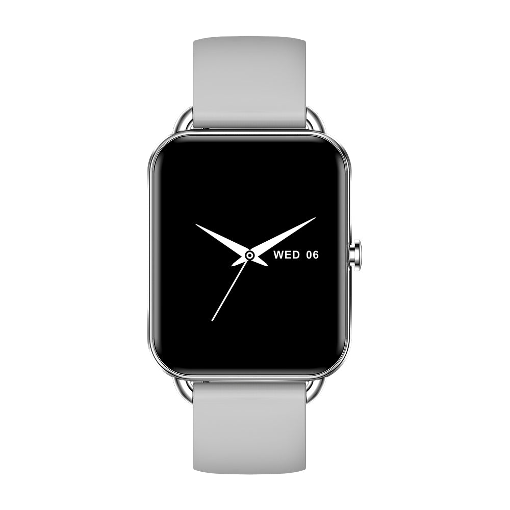 Vista frontal reloj inteligente COLMI P20 plateado