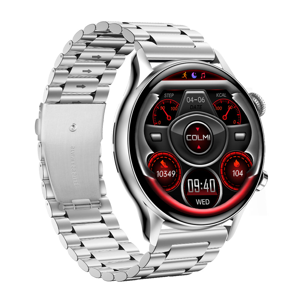    Reloj inteligente i30 Banda de acero plateada Lado derecho