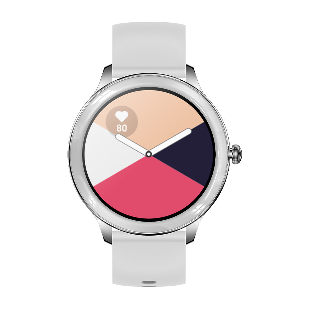 Reloj inteligente V33 círculo plateado frontal