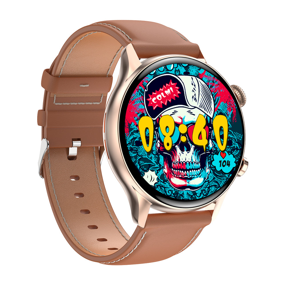 Reloj inteligente i30 Banda de acero Dorada Lado derecho