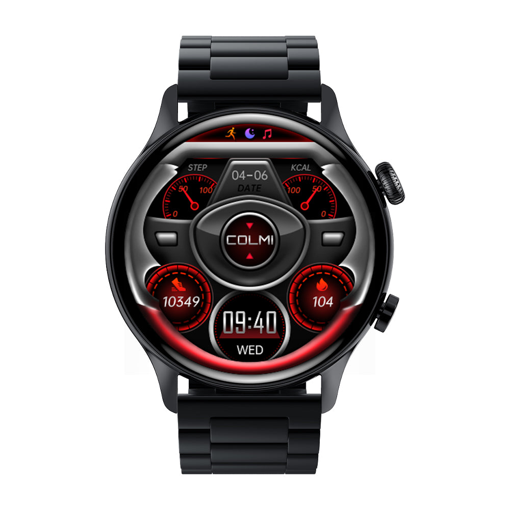 Smartwatch i30 Frontal de correa de acero negro